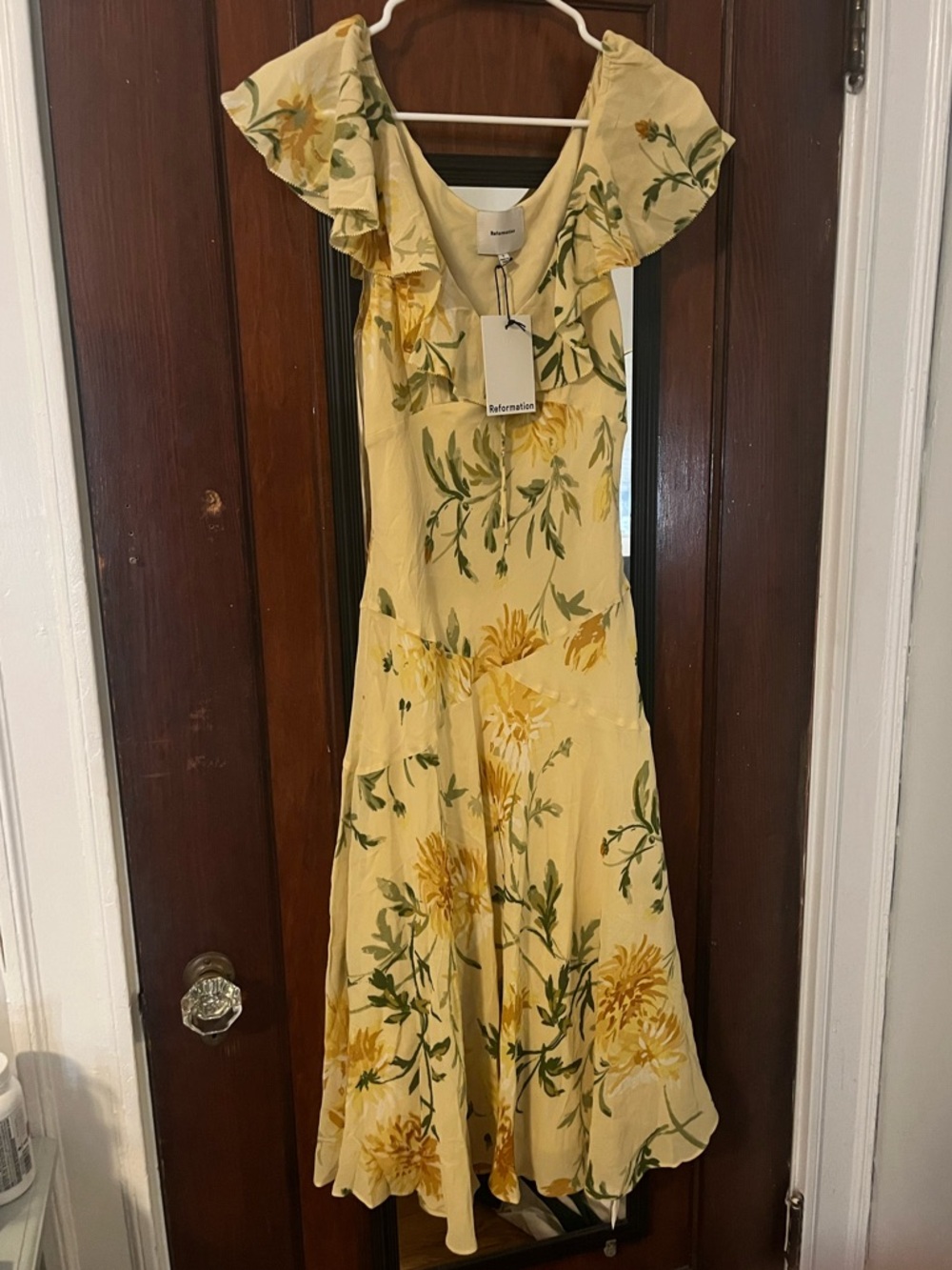 NWT Yellow Floral Gaelle Dress - Picture 5 of 5